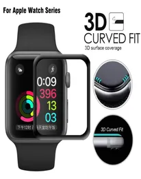 Apple Watch 3D Tam Tutkal Kapsamı Kesilmemiş Ekran Koruyucu 38mm 40mm 42mm 44mm 45mm 49mm Antiscratch Kabarcık Iwatch 2542268