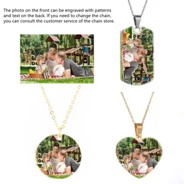 Halsketten DOREMI Edelstahl Benutzerdefinierte Bild Halskette Gravieren Namen Kette Anhänger Personalisierte Foto Benutzerdefinierte Schmuck Für Frauen Erinnerung Geschenk