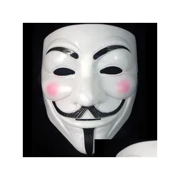 Máscaras de festa 2000pcs V Máscara Masquerade para Vendetta Anônimo Valentine Ball Decoração Fl Face Halloween Super Assustador Drop Delivery H Dhxod