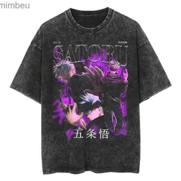 T-shirt da uomo Estate 3D Anime Jujutsu Kaisen Stampa T Shirt Satoru Gojo Grafica Maniche corte Kid Moda Tee Shirts Harajuku Abbigliamento TeesL240110