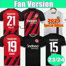 Espnsport 2023 24 Eintracht Frankfurt SKHIRI Mens Futebol Jerseys Edição Especial LENZ ALARIO KOCH BORRE Home Branco Away Camisas de Futebol Manga Curta Uniformes Adultos