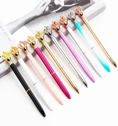 Crown Adornment Crystal Pen GEM Ballpoint 10 mm czarny atrament Ball Ball School Supplies9105411