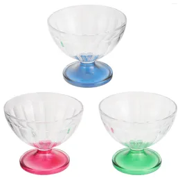 Vinglas 3 datorer Drinking Cup Ice Cream Child Disponerable Dessert Cups Servering Trifle Bowl Plastic