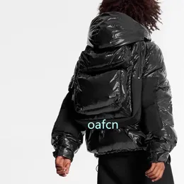 2024SS Мужское и женское зимнее толстое пуховое пальто с капюшоном Space Concept Design Водонепроницаемое, ветрозащитное, легкое, теплое, очень мягкое, со съемным рюкзаком, глянцевое пальто