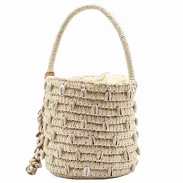 Totes Shell Grass Woven Handheld Damentasche Sommer Strand Handgewebtcatlin_fashion_bags