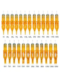10st Tattoo Cartridge Needle RL RS M1 RM Mix Needles For Machine Grip Agujas Cartrige Yellow Pen C Qylhah5191215