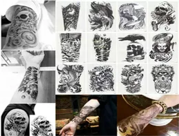 Novas grandes tatuagens temporárias braço arte corporal removível à prova d'água adesivo de tatuagem misturado aleatoriamente enviado 1573552