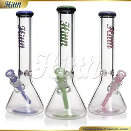 Hittn Glass Bong Beaker Bong Heavy 9mm Thick Glass Water Bong with Colorful 14mm Bowl Downstem Smoking Accessories Ice Catcher 13.5 Inches