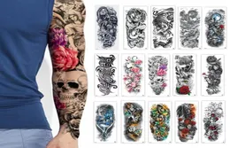 Arm Sleeve Tattoo Sketch Lion Tiger Waterproof Temporary Tattoo Sticker Wild Fierce Animal Men Full Bird Totem Tattoo 48cmx17cm6416402