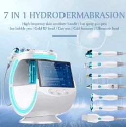 Ice Blue 7 in 1 Skin Analysis H2O2 Bubbles Small Aqua Peeling Machine RF Skin Firm Pore Pore Metrink Acne Treatm