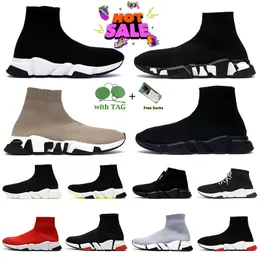 2024 Designerskie Skarpetki Buty Casual Platforma Kobiety Trener Mens Speed ​​Black White Top Quality Runner Sneakers koronkowe mokasyny luksusowe botki na buty skarpetowe