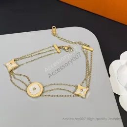 Bracelet de bijoux de créateur Plaqué or 18 carats Chaînes de créateurs Bracelets pour femmes Marque correcte Logo Cercle Mode Cadeau en acier inoxydable Qualité de luxe