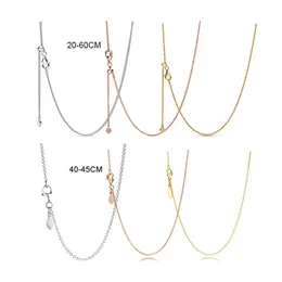 Hängen HQD BASIC REAL 925 Sterling Silver Loose Chain for Women Necklace Chocker Fit Original Charm Bead Jewelry Making Pendant 2023