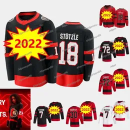 CUSTOM #18 Tim Stutzle Reverse Retro Jersey Senators 28 Claude Giroux 12 Alex Debrincat 7 Brady Tkachuk 72 Thomas Chabot 31 Anton For Ice Jersey