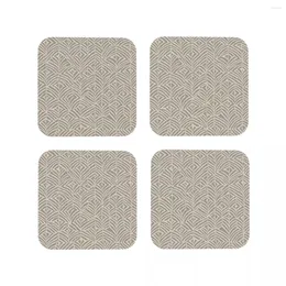 Table Mats Greige Pattern Coasters Coffee Leather Placemats Mug Tableware Decoration & Accessories Pads For Home Kitchen Dining Bar
