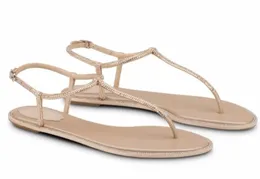 Sommarmärke Diana Thong Sandals skor kristallremmar avslappnade promenadfest, klänning, kväll lady lyxgladiator