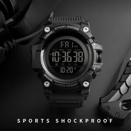 Skmei Countdown Stopwatch Sport Watch Męskie zegarki Top marka luksusowe męskie zegarek Wodoodporny elektroniczny cyfrowy zegarek mężczyzn LED 240109