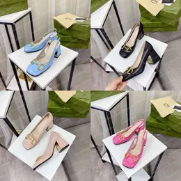 Hight Heels Sandals Summer New Women's7.5cm Hight Heels Shoes Designer Shoes Letter Brodery Slingbacks Shoes