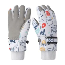 Termisk skidhandskar Vattentät förtjockad handskar vadderad varm vinterutrustning för snowboardskidåkning bergsbestigning som körs för pojkar 240109