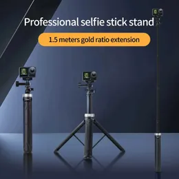 Selfie Einbeinstative TELESIN 360 Rotation 1,5 M Selfie Stick Faltbare Stativ Für Hero 12 11 10 9 8 Insta360 X3 x2 DJI Osmo Action 3 4 YQ240110