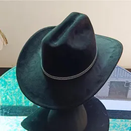 Basker mocka hösten dubbel konkav cowboy hatt stor grim topp unisex rhinestone jazz western