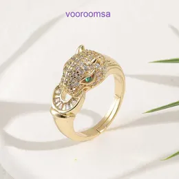 Carter Rings Fashion Fashion Ring New Hip Hop Leopard Female Copper Micro Set Zircon Open Party Jewelry with Original Box