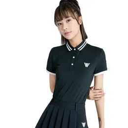 봄/여름 새 골프 야외 스포츠 셔츠 빠른 건조 통기성 폴로 셔츠 여자 짧은 슬리브 티셔츠 탑