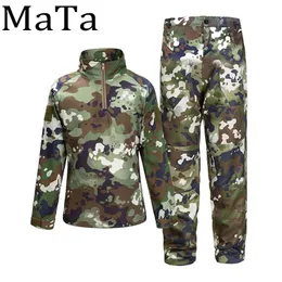 Jackor Militär uniform kamouflage taktisk kostym män armé specialstyrkor strid skjorta kappa byxa set kamouflage militar soldatkläder