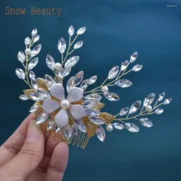 Headpieces A510 Flower Bridal Hair Comb Wedding Jewelry Handmade Hairpin Tiaras Accessories Bridesmaid Head Piece