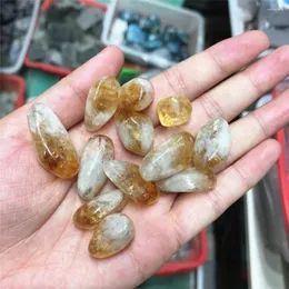 Decorative Figurines Wholesale Mineral Specimen Rough Natural Polished Crystals Healing Gemstone Brazilian Citrine Tumbled Stones For Sale