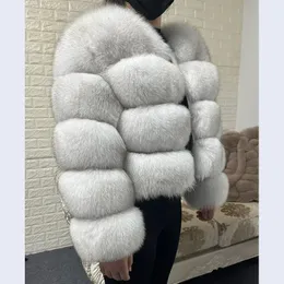 MAOMAOKONG Natural Real Fox Fur Coat Women Winter Long Sleeve Luxury Raccoon Fur Jackets Thick Top Female Furry Coat Vest 240110