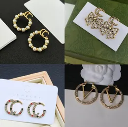 Various Vintage Stud Earrings Luxury 925 Silver Designer Earring Letters Jewelry Women 18k Plated Diamond Valentine Wedding Gifts