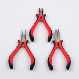 &equipments 3pcs/set DIY Jewelry Tool Sets Ferronickel Round Nose Pliers Flat Nose Pliers & SideCutting Pliers 115~120x65~70mm