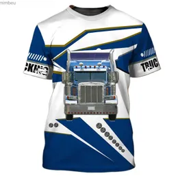 T-shirt da uomo Fashion Truck T-shirt con stampa 3D per uomo Abbigliamento sportivo da esterno Summer Street Trend T-shirt oversize a manica corta Casual O-Collo TeeL240110