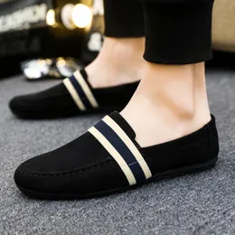 Stripe Solid Sneakers Buty Buty Czarny niebieski poślizg na mokwłach Miękki wygodny swobodny dla mieszkań Zapatos Casuales 240110