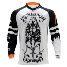 Motocross skjorta långärmad män nedförsbacke tröja off-road cykellracing t-shirt snabb torr cykling enduro polera mtb tröja 240109