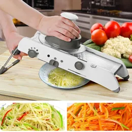 Mandoline Cortador de Legumes Slicer Ralador Multi-funcional Vegetal Julienne Ajustável Lâminas Seguras Ralador Acessórios de Cozinha 240110