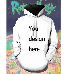 DIY Cartoon Pattern Men 3D Printing Rick Hoodie Visual Impact Party Top Punk Goth Round Neck High Quality American Sweater Hoodies7880366