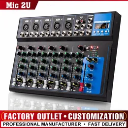 Sound Mixer Professional 7 Channel Bluetooth USB REARB F7 Home KTV Stage Performance Live Network Sound for PC 240110