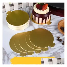 Andra hemträdgårdar 8cm runda tårta brädet mousse pad card efterrätt bakning bakverk trayv för bröllop födelsedagsfest dekorverktyg dhhsx