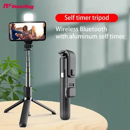 Monopods L03S Extensible Foldable LED Fill Light Light Monopod The Phone Selfie Stick Android iOS 스마트 폰에 적합합니다.