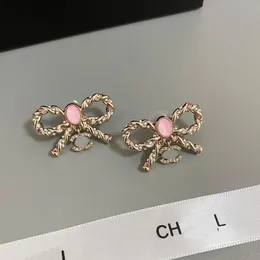 Earrings Designer For Women 925 Sterling Silver Bow Earrings Hoop C Stud For Party Weddings Jewelry Gift