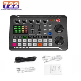 F998 Sound Card Microphone Mixer Audio Mixing Console Amplifier Live Music DJ Equipment 240110