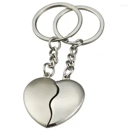 Keychains 1Pair 커플 Keychain Heart Key Rings Lovers Love Chain for Birthday Gift 기념품 발렌타인 데이