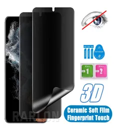 Full Glue Cover Soft Ceramic PMMA Privacy Screen Protectors For Samsung Galaxy S22 Ultra 5G S21 Plus S20 Note 20 10 9 8 S9 S8 S10 6031349