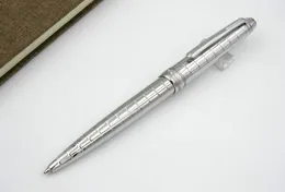 Skrivningstillbehör Business Gift Silver Pen Plate Sculpture Mönster 163 Checker Metal Ballpoint Pen6988500