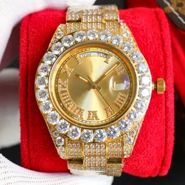 手作りのダイヤモンドウォッチメンズウォッチ42mm自動メカニカルムーブメントサファイア女性腕時計