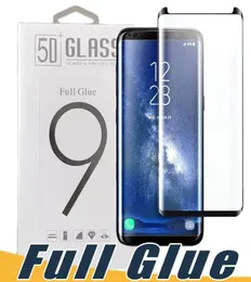 AB Full Glue Adhesive Screen Protector Tempered Glass Case Friendly 3D Curved For Samsung S22 S21 S20 Ultra S10 S8 S9 Plus Note 204113518
