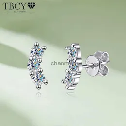 Stud TBCYD 1.2cttw D Color Moissanite Smile Stud Earring For Women GRA Certified 925 Sterling Silver Diamond Ear Studs Luxury Jewelry YQ240110