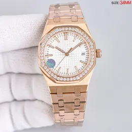 Orologio da donna con movimento meccanico automatico, orologio da polso da donna con zaffiro da 34 mm, luminoso Montre de Luxe